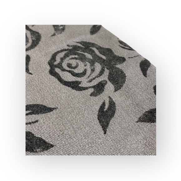 Vintage 90’s: Overdrive Jeans 𑁍 High Waist Rose Burnout Print 𑁍 Slate Grey 12 - Picture 4 of 16